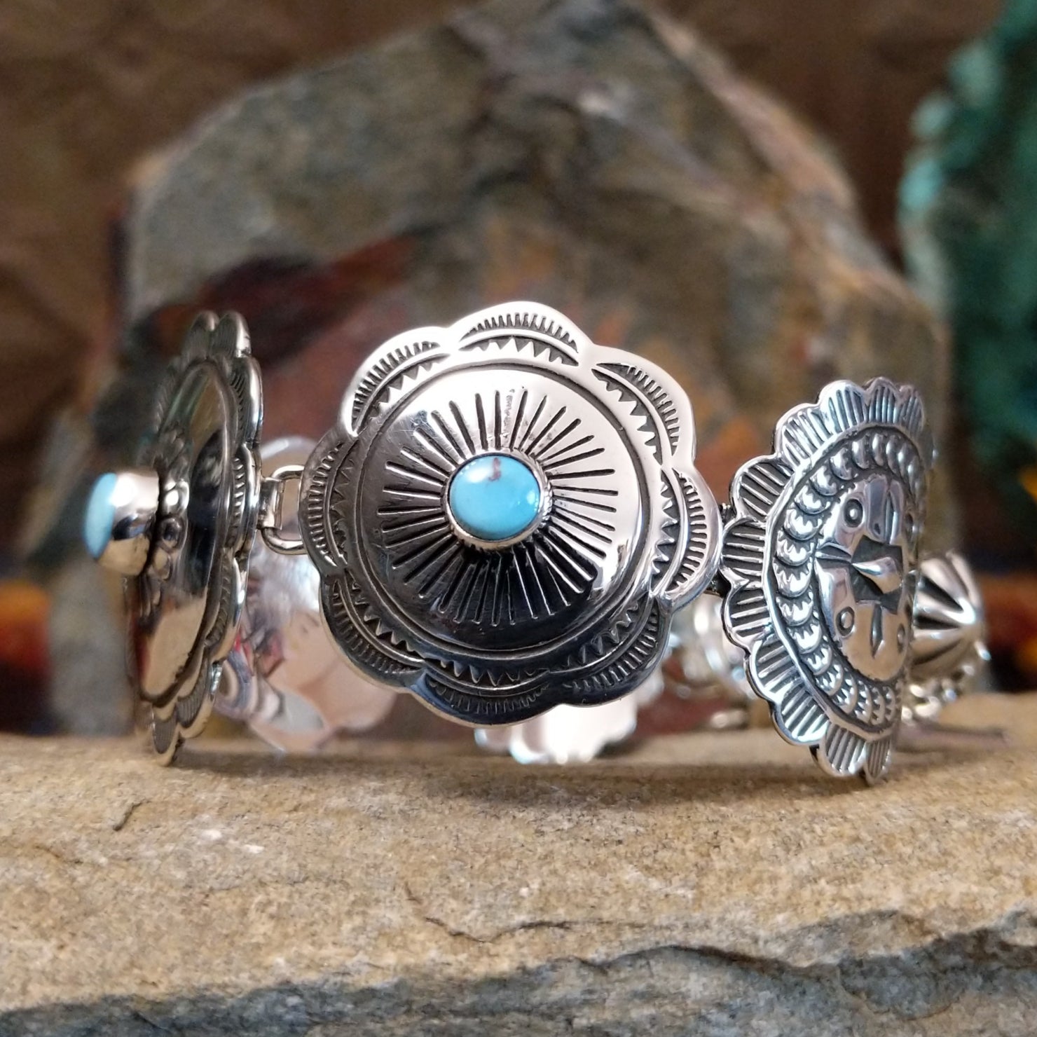 Golden Hills Turquoise Bracelet by Raymond Coriz SWSG-BRC-0054