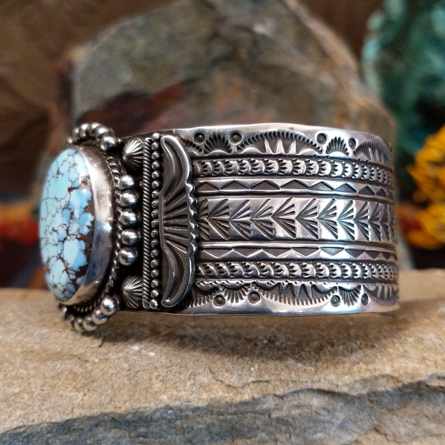 Golden Hills Turquoise Cuff by Michael & Rosita Calladitto SWSG-BRC-0057