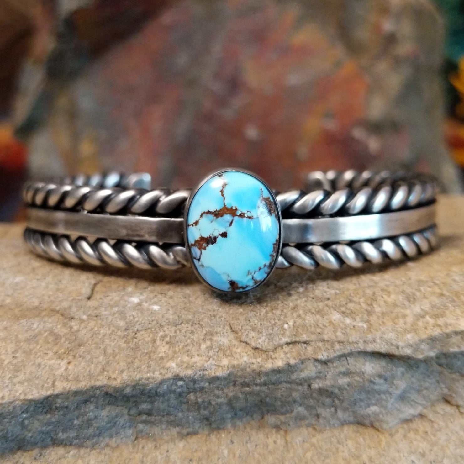 Golden Hills Turquoise Cuff by Raymond Coriz GJ-BRC-0113