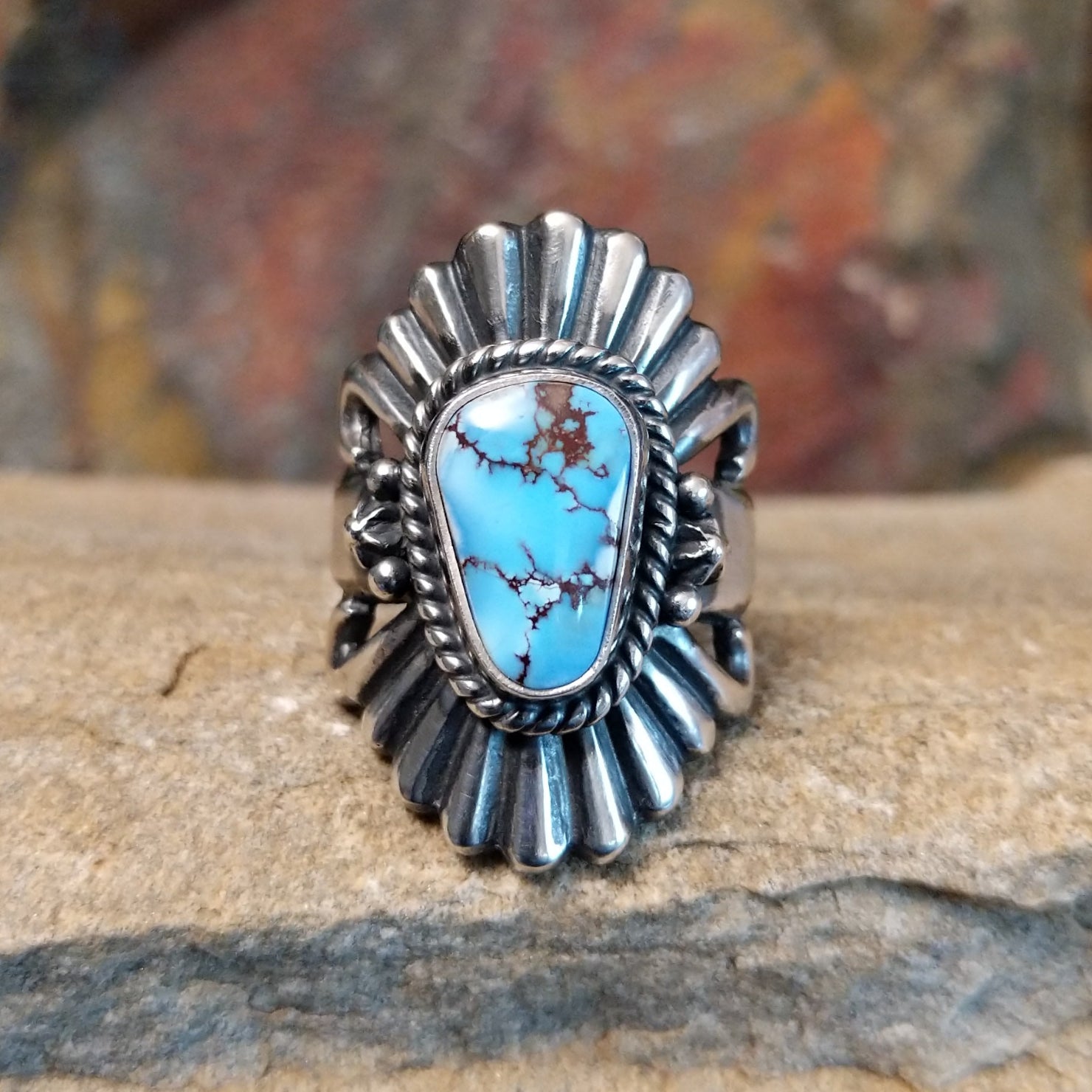 Goldens Hills Turquoise Ring by Raymond Coriz GJ-RNG-0115 Size 6.5