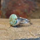 This Navajo-made ring features genuine #8 Turquoise set in sterling silver