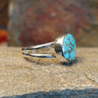 This Navajo-made ring features genuine #8 Turquoise set in sterling silver