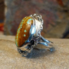 #8 Turquoise ring handcrafted by Jake Sampson, set in sterling silver.