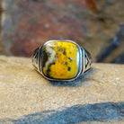  Bumblebee Jasper ring by T., set in sterling silver, size 12