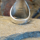 Artisan and Sterling Silver stamp; underside of ring.