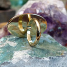 Handcrafted 14K gold ring by Albert and Dolly Banteah featuring a colorful hummingbird inlay design in a traditional Zuni Southwestern Native American style.  Underside view.