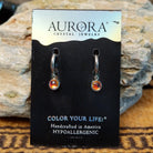 Aurora lunar hoop earrings by LeightWorks, featuring sparkling faceted crystal accents set within elegant lightweight hoops with brilliant light-reflecting detail.
