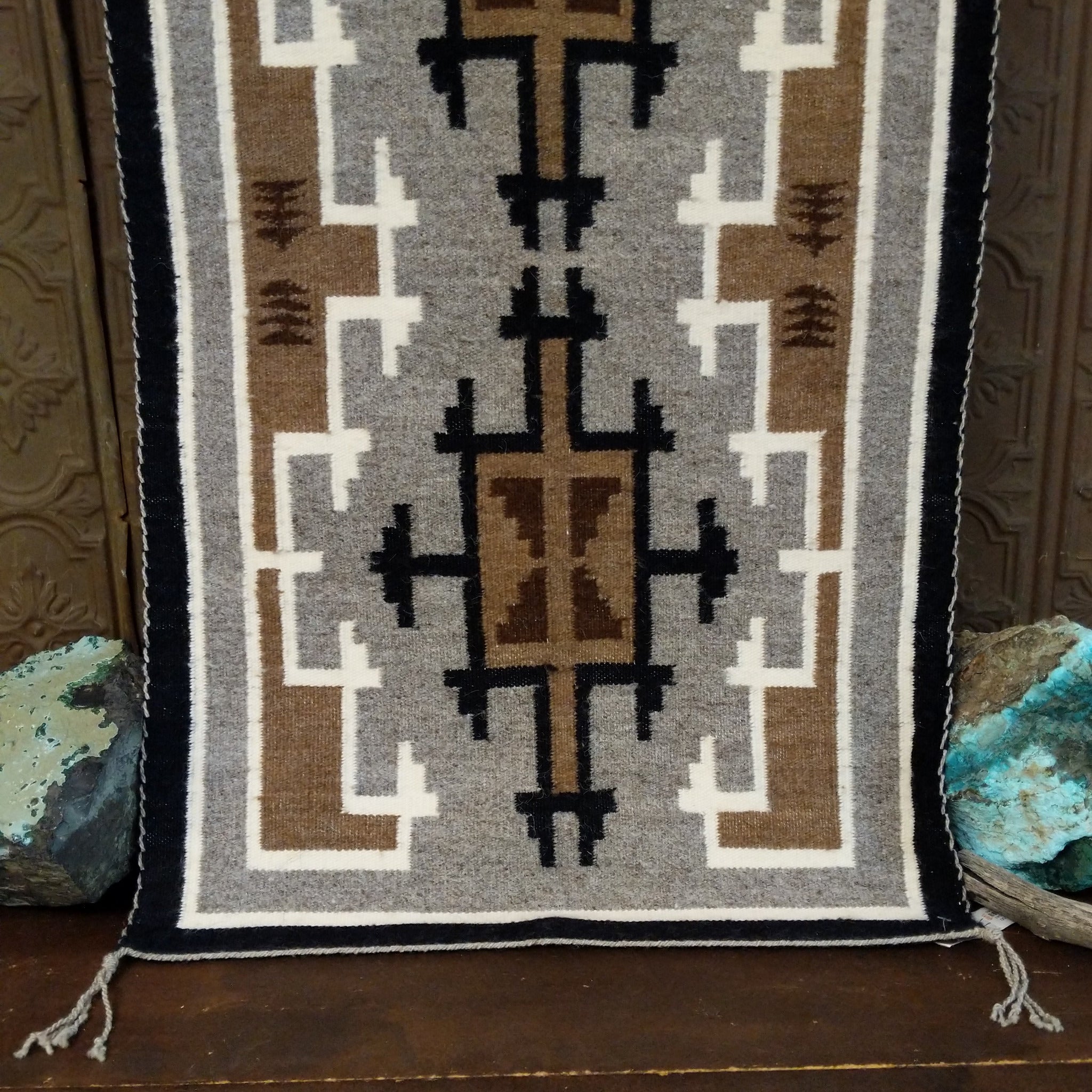 Two Grey Hills Navajo Rug by Helen Yazzie SWT-0045 – Arlene's