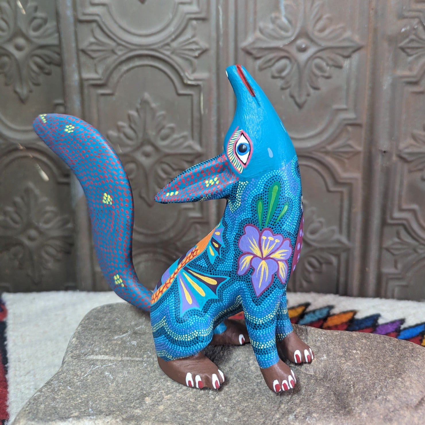 Oaxacan Coyote Wood Carving GF-0104