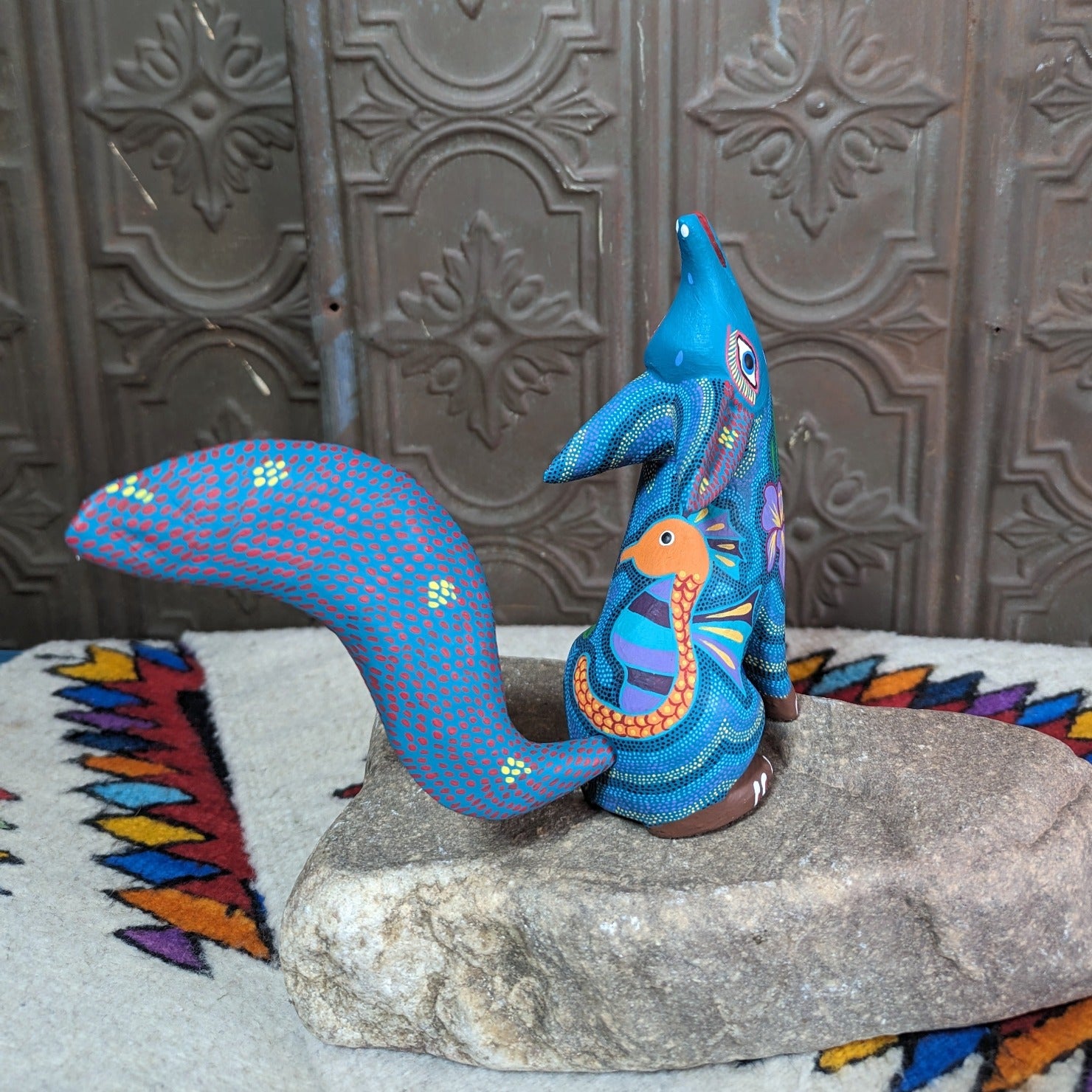 Oaxacan Coyote Wood Carving GF-0104