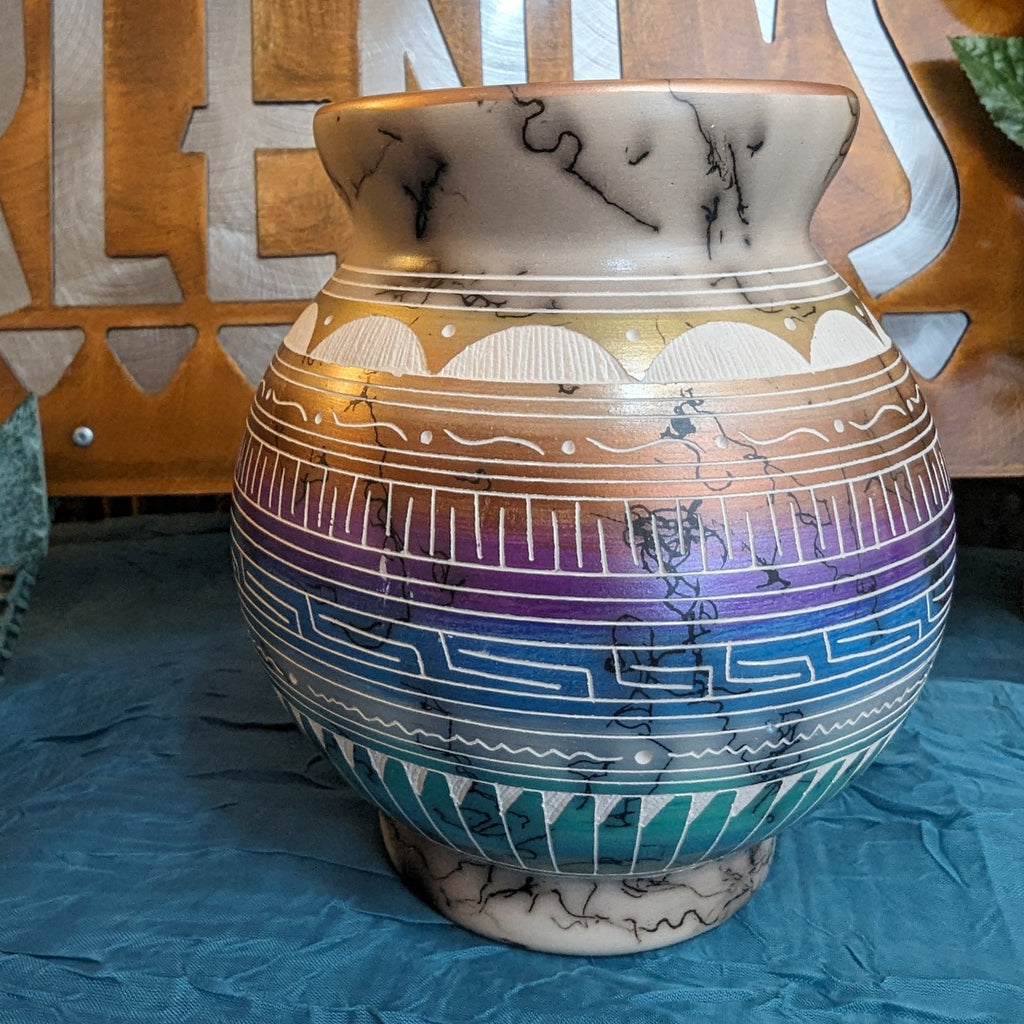 Navajo Made Dragonfly Vase by Arlene Bennet SWT-0138