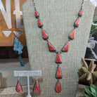 Navajo Made Spiny Oyster Necklace & Earrings Set Set by Augustine Largo GJ-JWS-0013