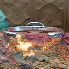 Sterling silver cuff featuring Redskin turquoise set in an oval bezel.