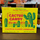Box containing 12 individually wrapped prickly pear cactus candies. Southwestern-inspired candy assortment featuring colorful wrappers and the sweet, fruity flavor of prickly pear cactus fruit.