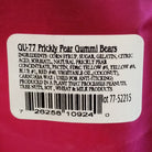 Colorful prickly pear gummy bears arranged in a pile, featuring vibrant pink and purple hues. Soft and chewy candy flavored with the sweet, fruity taste of prickly pear cactus fruit.