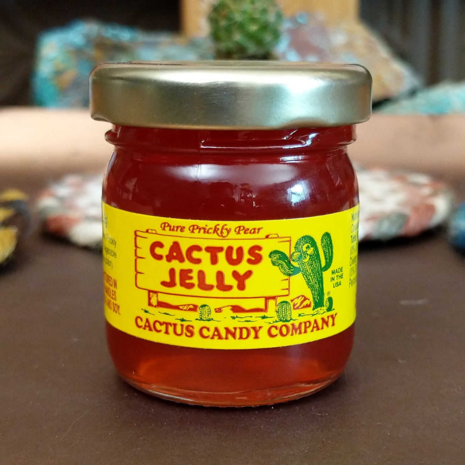Small jar of cactus jelly from Cactus Candy Company