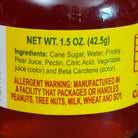 Closeup of ingredients for 1.5 oz jar of cactus jelly