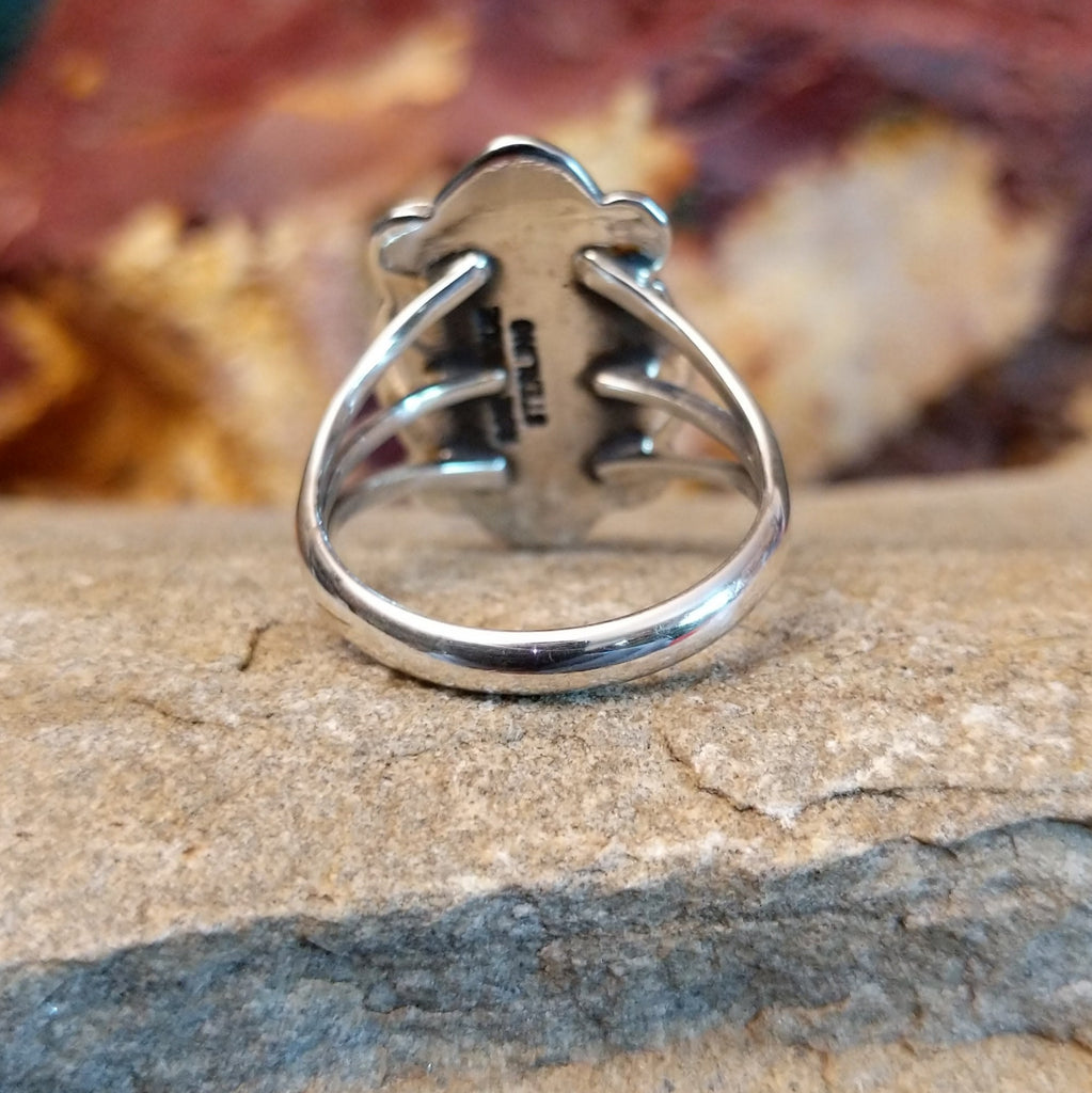 The thin polished band of the ring.