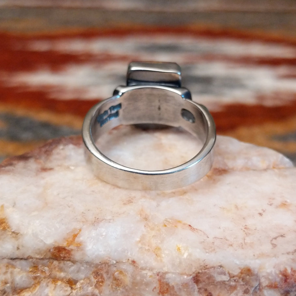 Close-up of the sterling silver band.