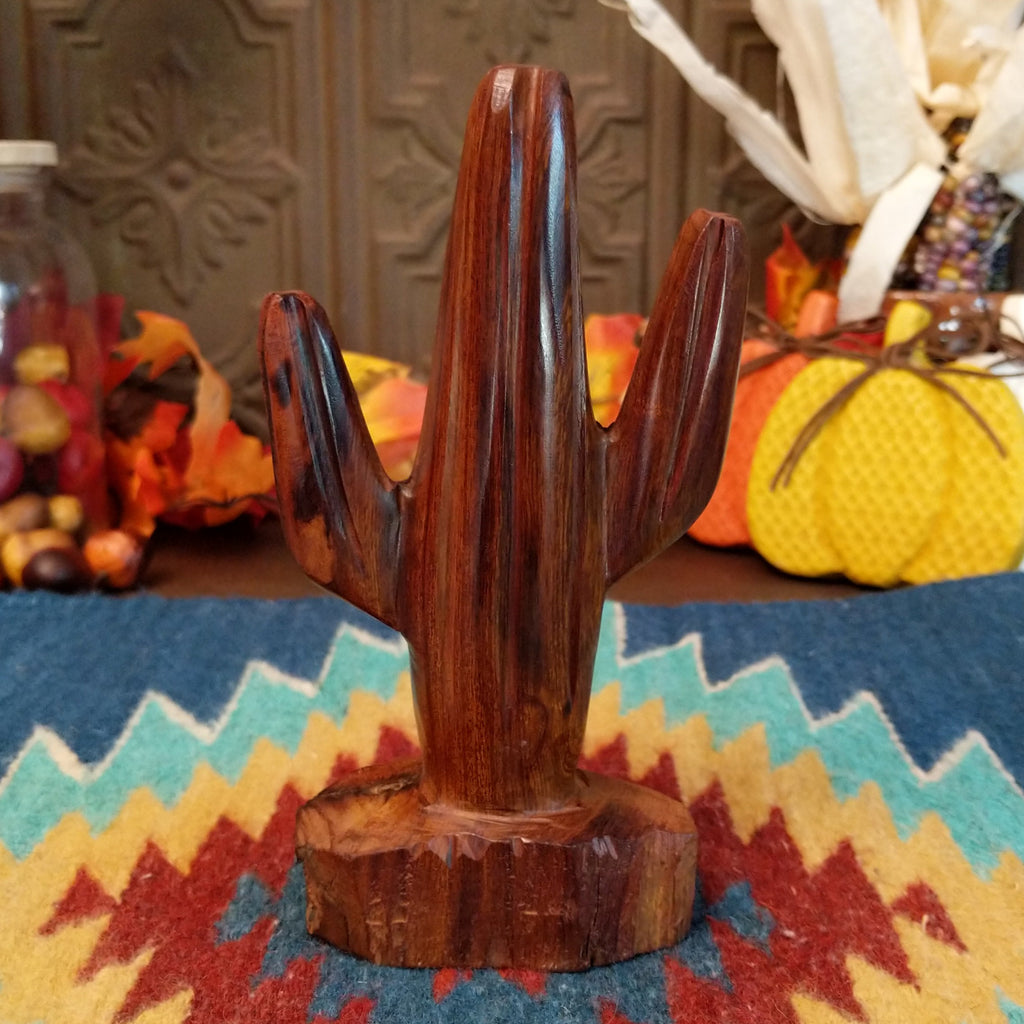 Ironwood carved and smoothed into a saguaro cactus.