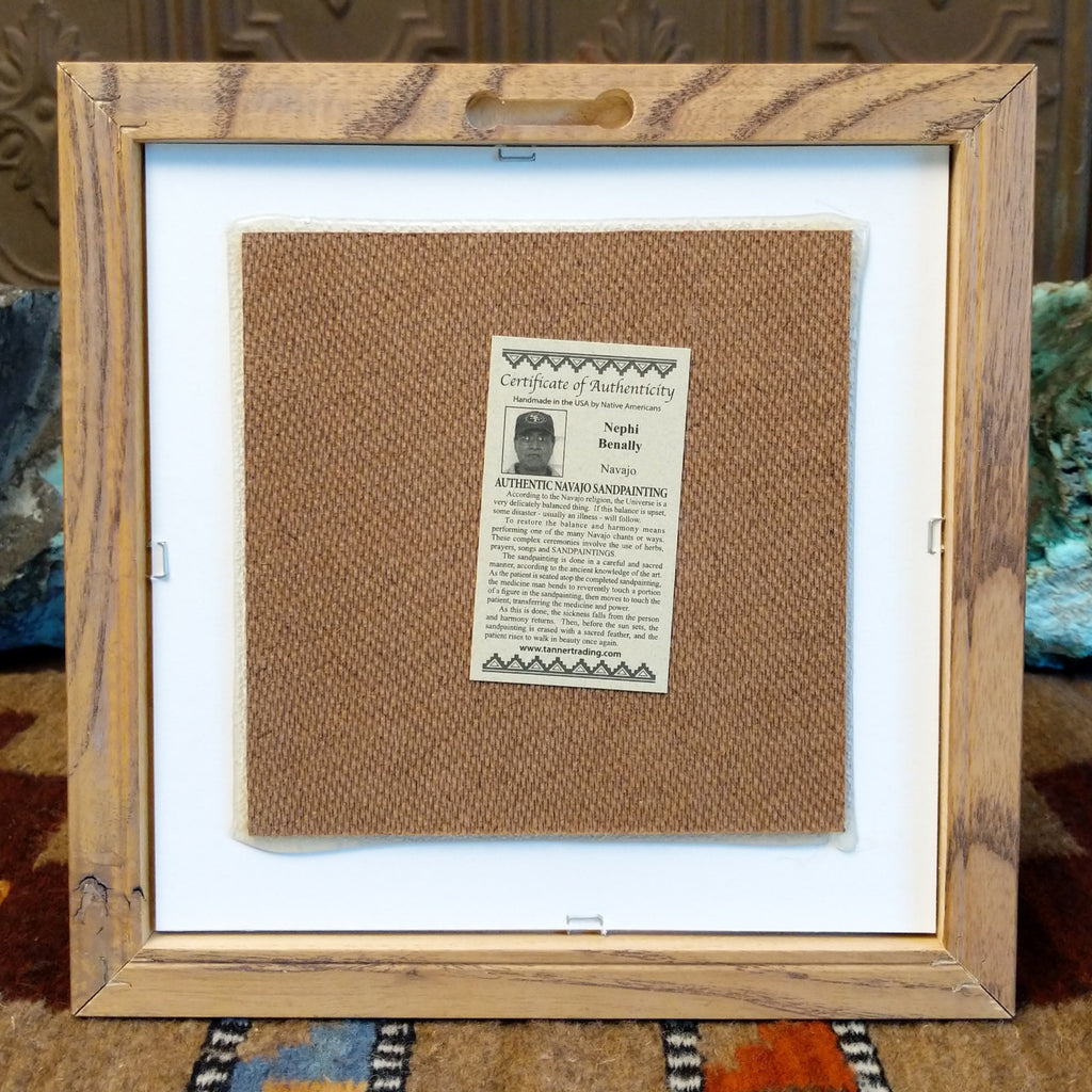 The back features a place to hook painting and authentication tag.