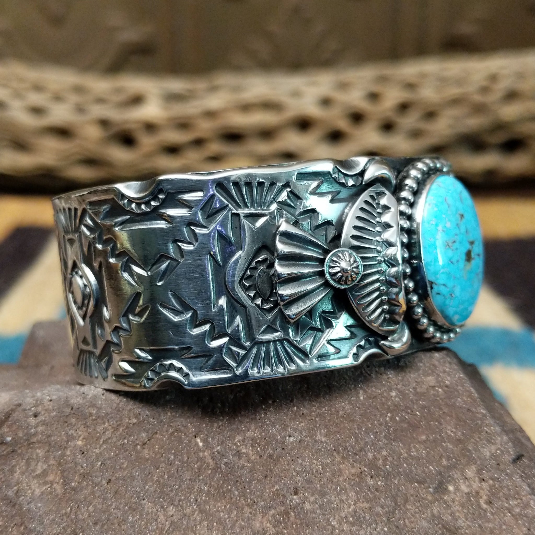 Spiderweb #8 Turquoise Cuff by Andrew Gordon GJ-BRC-0349 – Arlene's