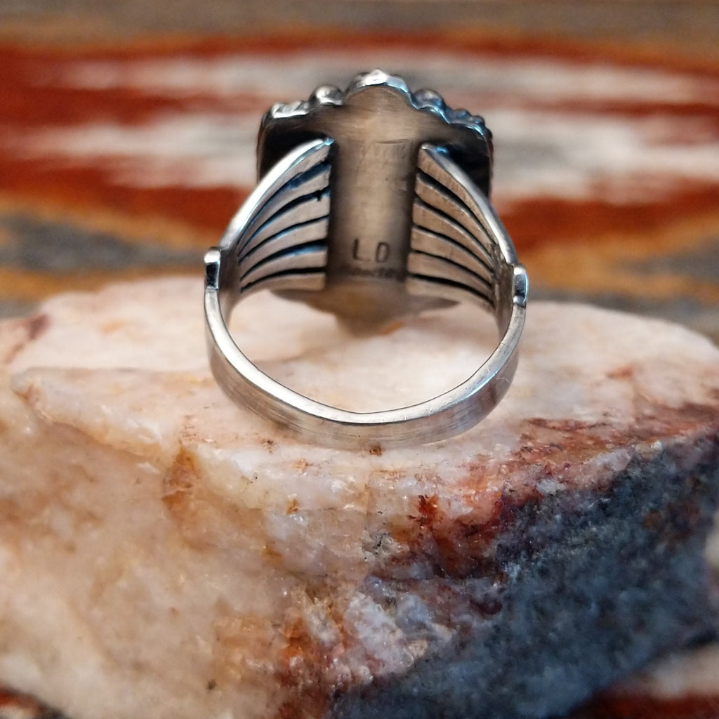 Close-up of the sterling silver band.