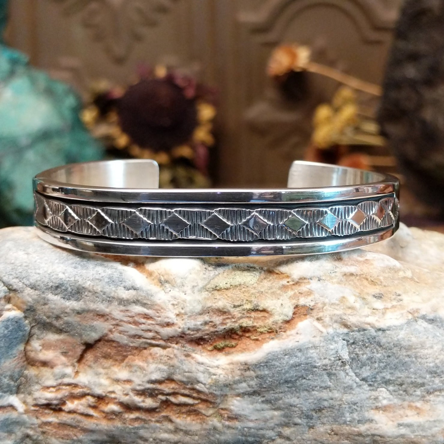 Stamped Silver Cuff by Bruce Morgan GJ-BRC-0314 – Arlene's