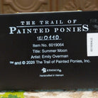 "Summer Moon" collectible pony by The Trail of Painted Ponies, featuring detailed hand-painted artwork, moon-inspired design elements, and rich vibrant colors.  Production number.