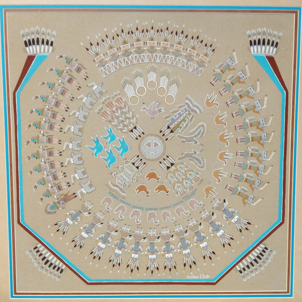 A close-up of the twelve days sand painting.