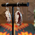 Sterling silver earrings with wild horse stones set in the eclipse bezels.