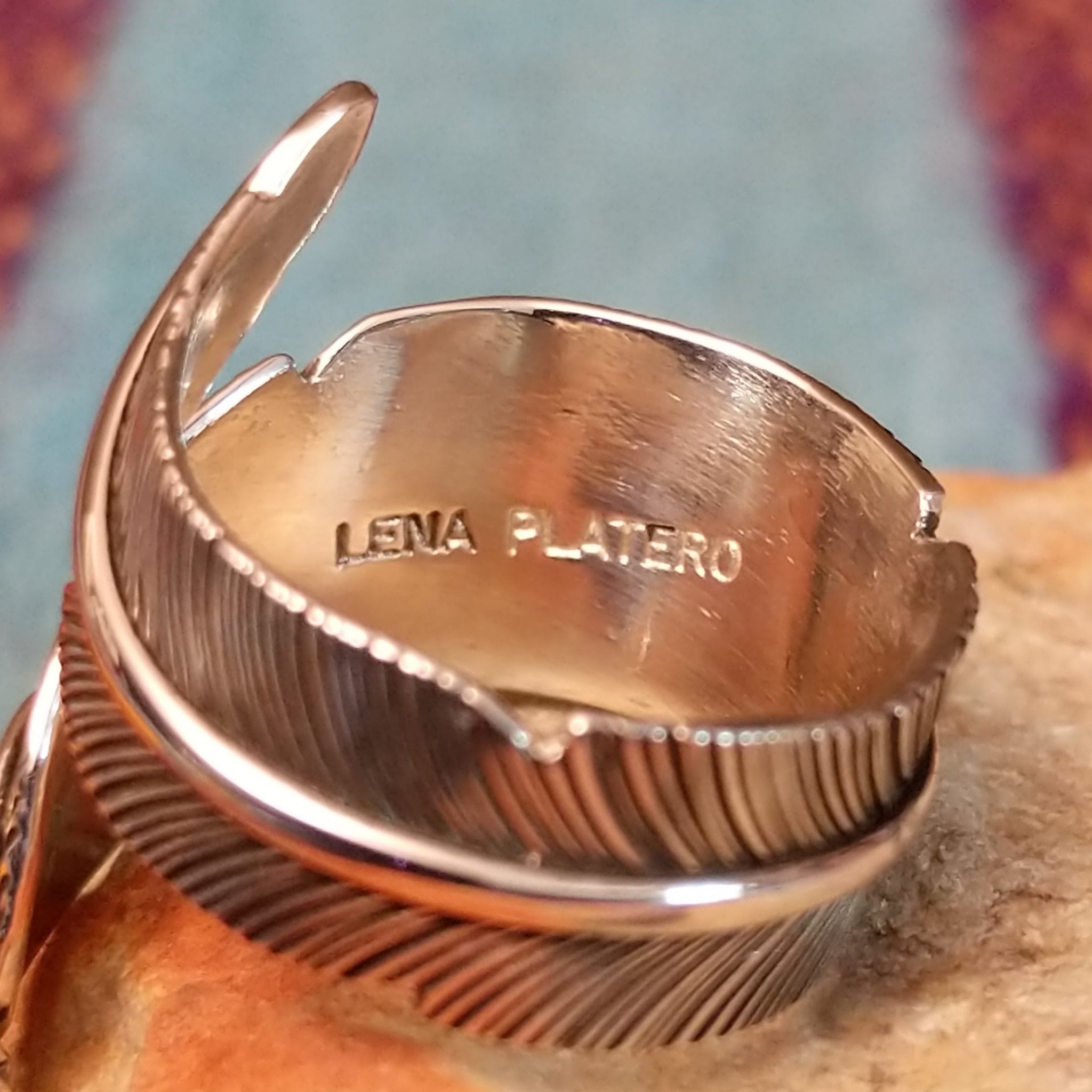 Close up of the artist's stamped signature