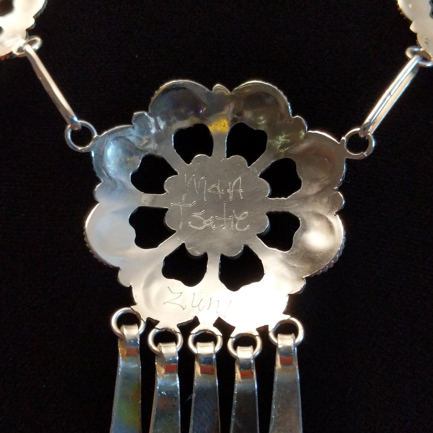 Zuni Flowery Turquoise Necklace & Earrings Set by Murray & Arlene