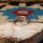 Zuni inlay ring by Tammie Qualo, featuring precisely fitted natural stones set in a handcrafted sterling silver band with traditional Zuni craftsmanship.  Underside view.