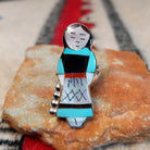 Zuni inlay maiden ring by Theresa Waseta with shell, turquoise, coral, and dark stone.