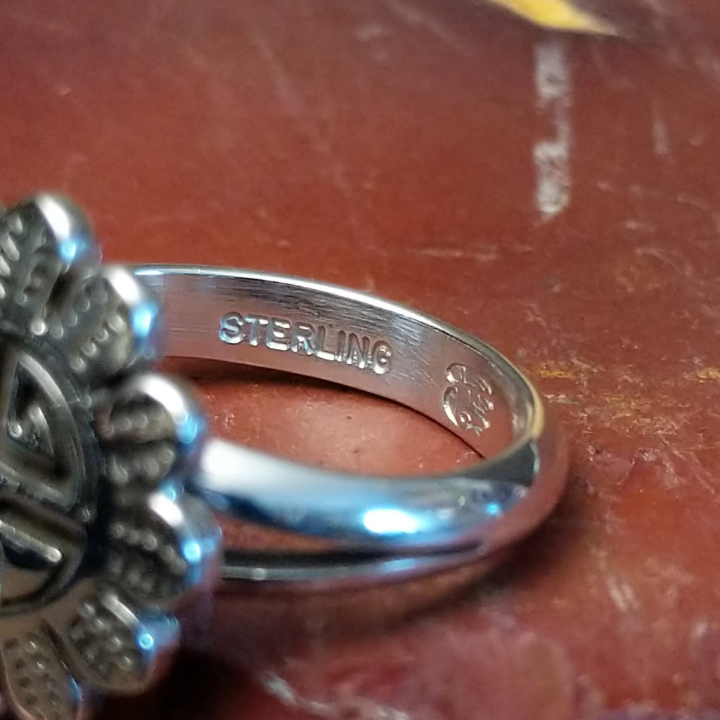 Close-up of the stamp on the interior.