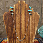 The necklace’s back reveals the pen shell heishi beads and sterling silver clasp.