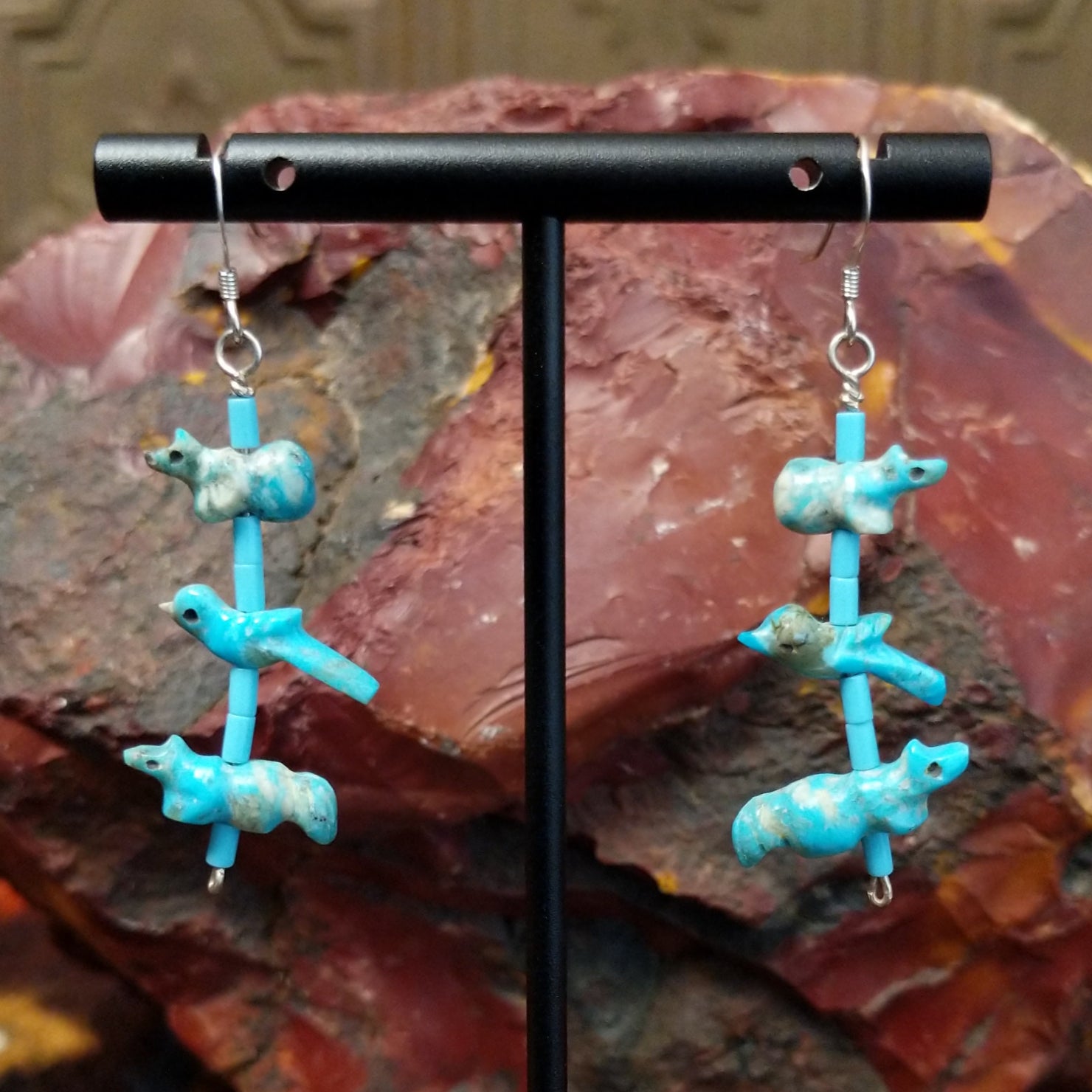 ヨ₍ᐢ.ˬ.ᐢ₎　モノキニ　アクセサリーセット Zuni Turquoise Fetish Heishi Necklace Set by Lebert & Louise