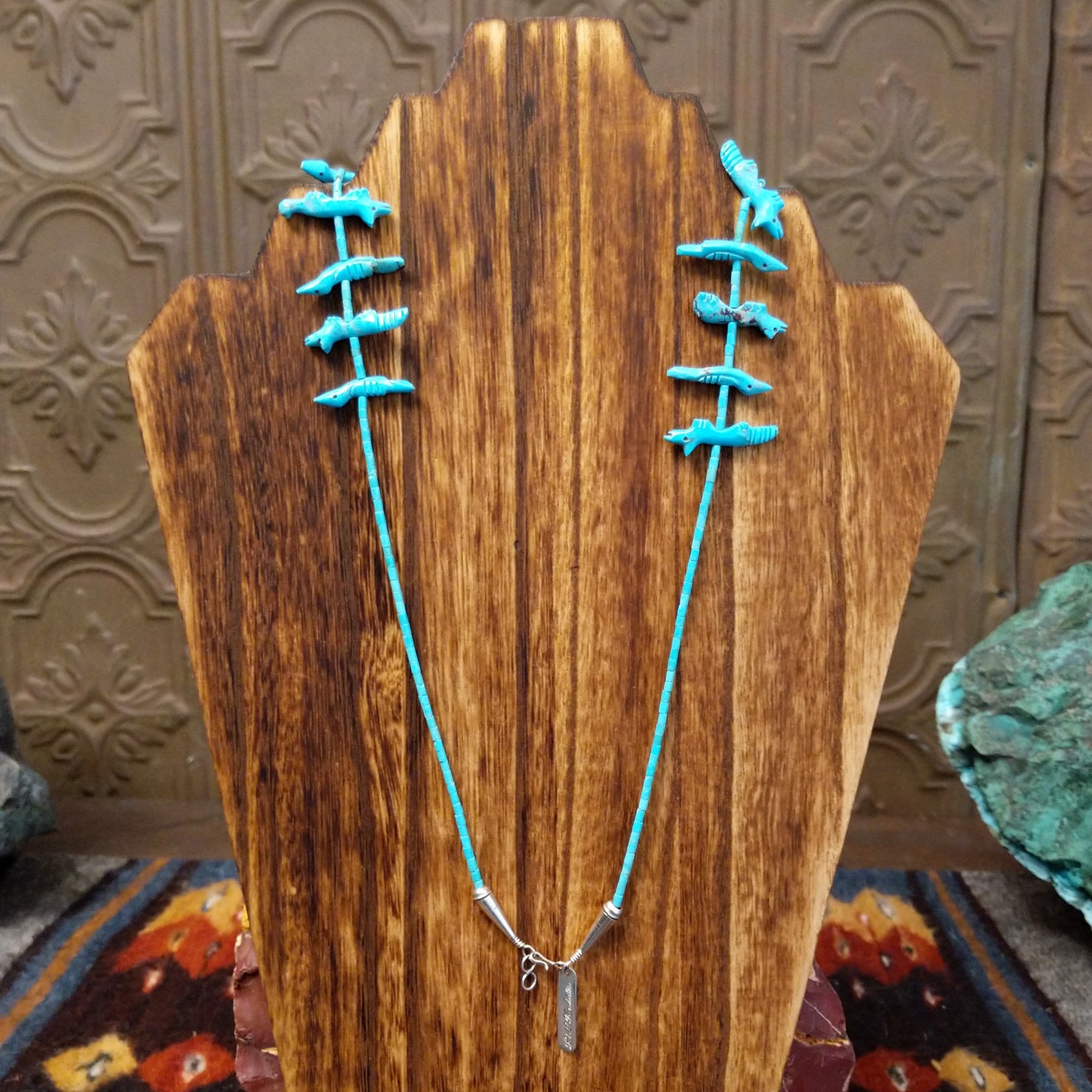 ヨ₍ᐢ.ˬ.ᐢ₎　モノキニ　アクセサリーセット Zuni Turquoise Fetish Heishi Necklace Set by Lebert & Louise