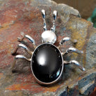Navajo Made Black Onyx Bug Pin by J.B. SWSG-PIN-0001