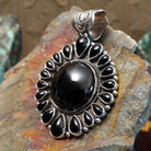 Floral Black Onyx Pendant by Angela Martin SWSG-PND-0026