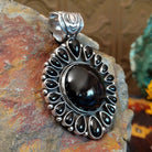 Floral Black Onyx Pendant by Angela Martin SWSG-PND-0026