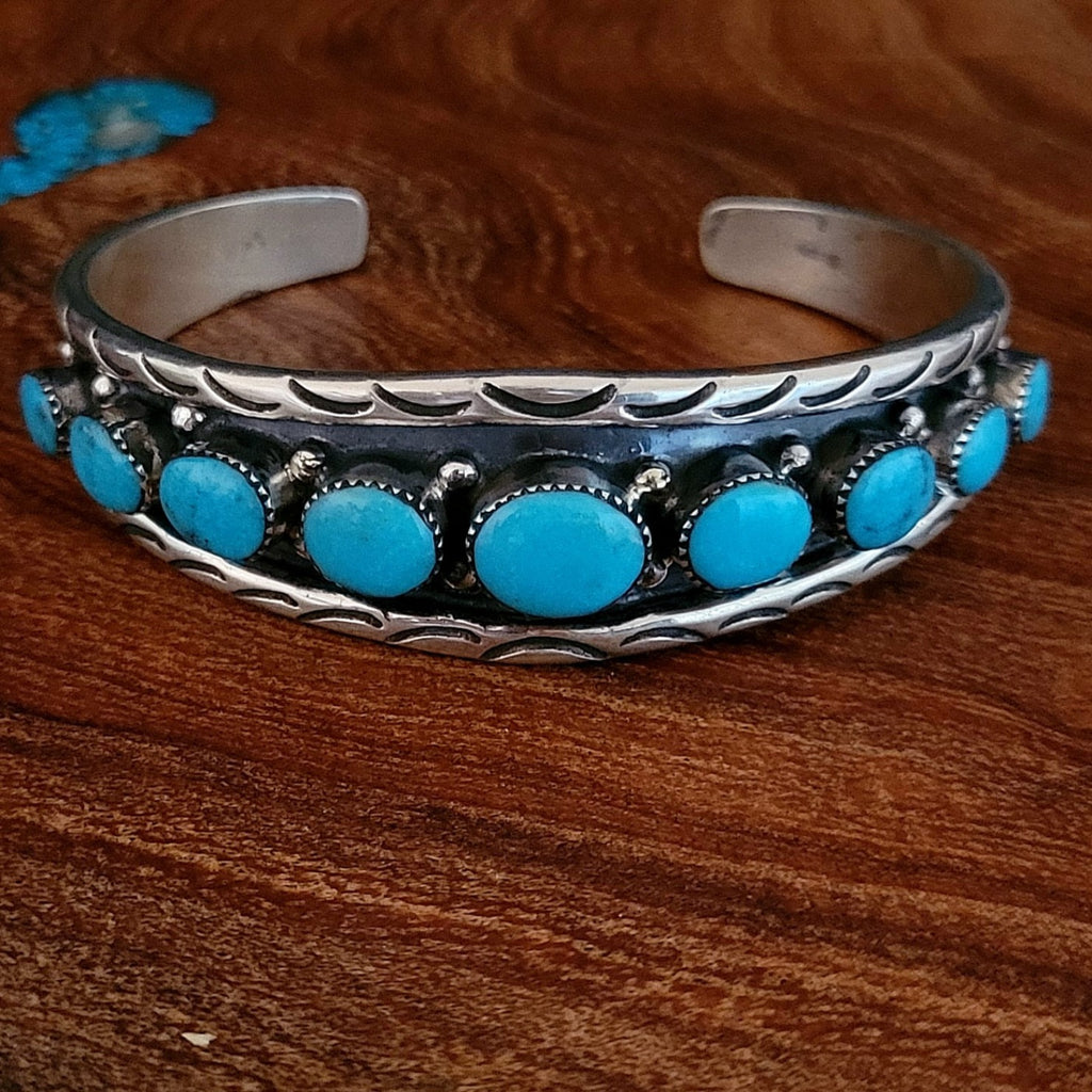 Navajo Turquoise Cuff Bracelet Front View
