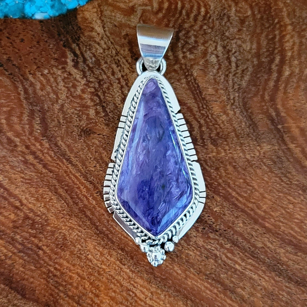 Navajo Made Charoite Pendant Front View