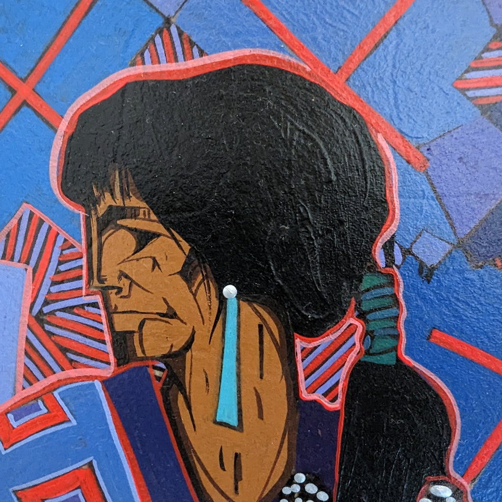 native american woman handpainted