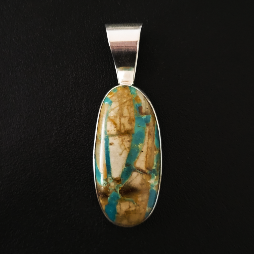 Front View of Boulder Turquoise Pendant