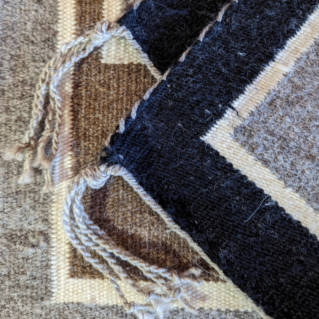 two grey hills navajo rug by helen yazzie corner detail