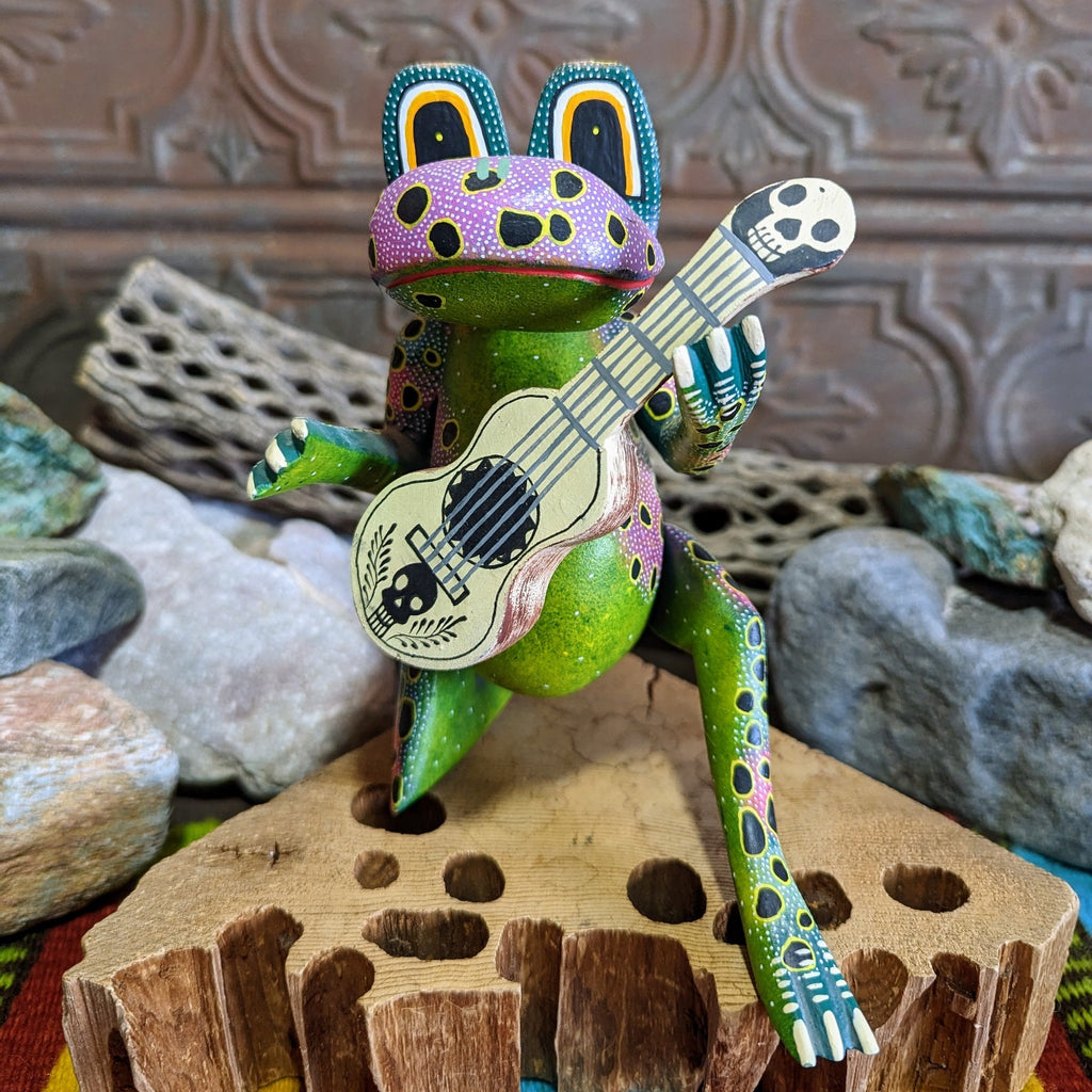 Oaxacan Guitar Playing Frog Front View