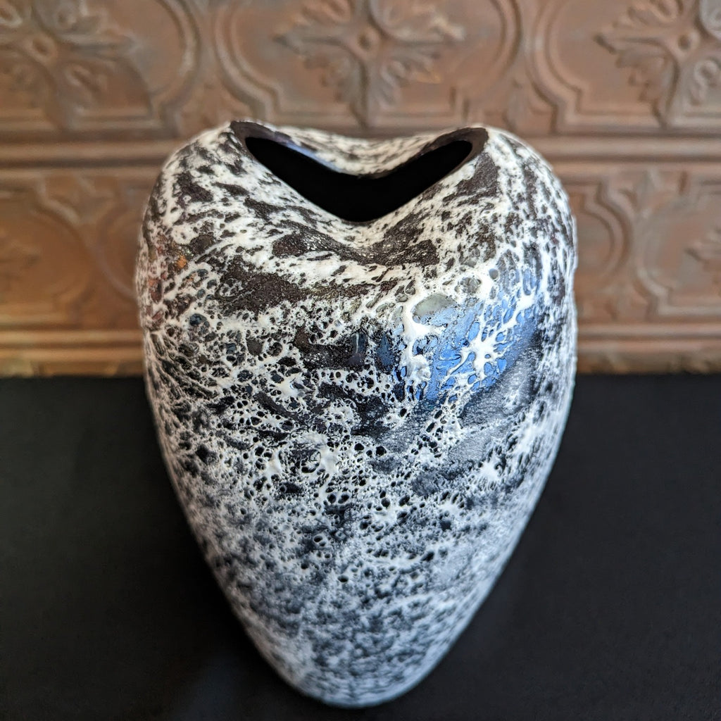 Black & White Textured Glass Vase by Elk Home Front View