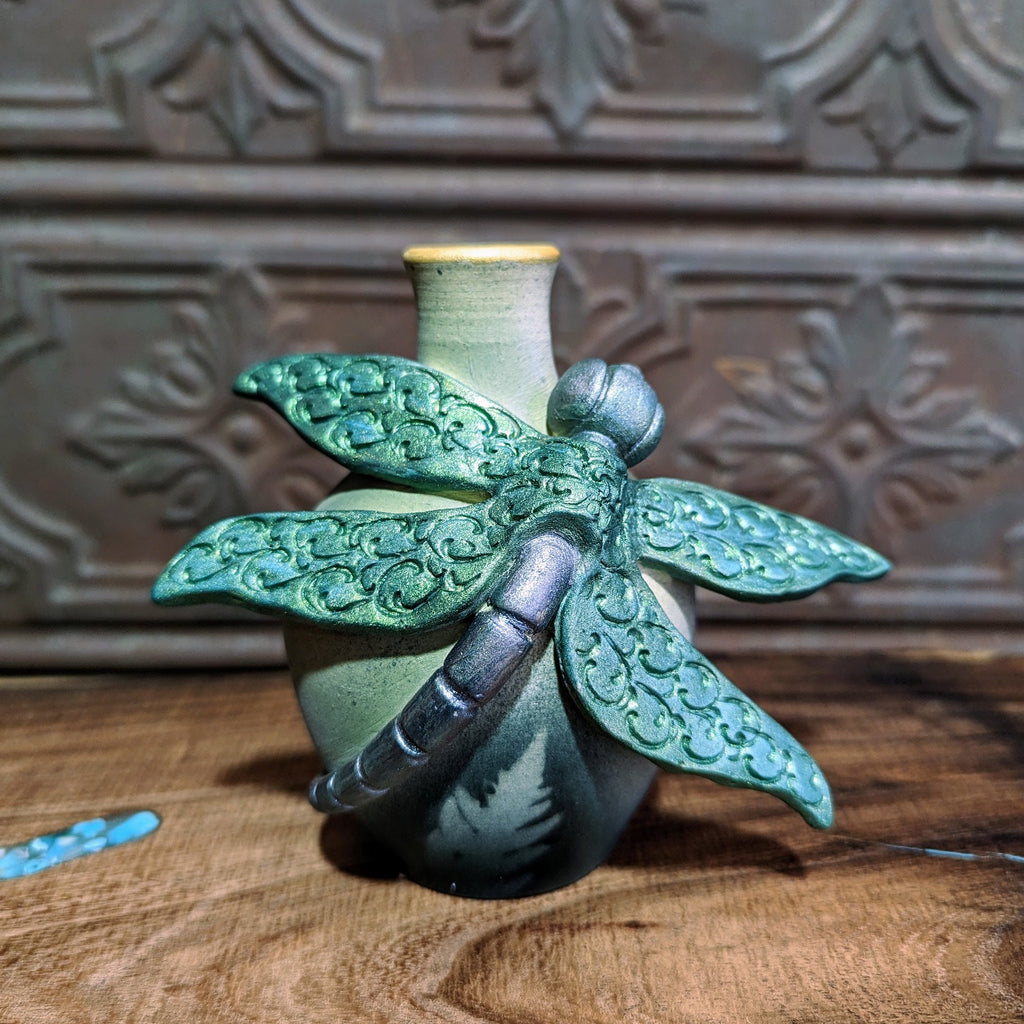 Dragonfly Vase by Bonnie Belt Studio Back View